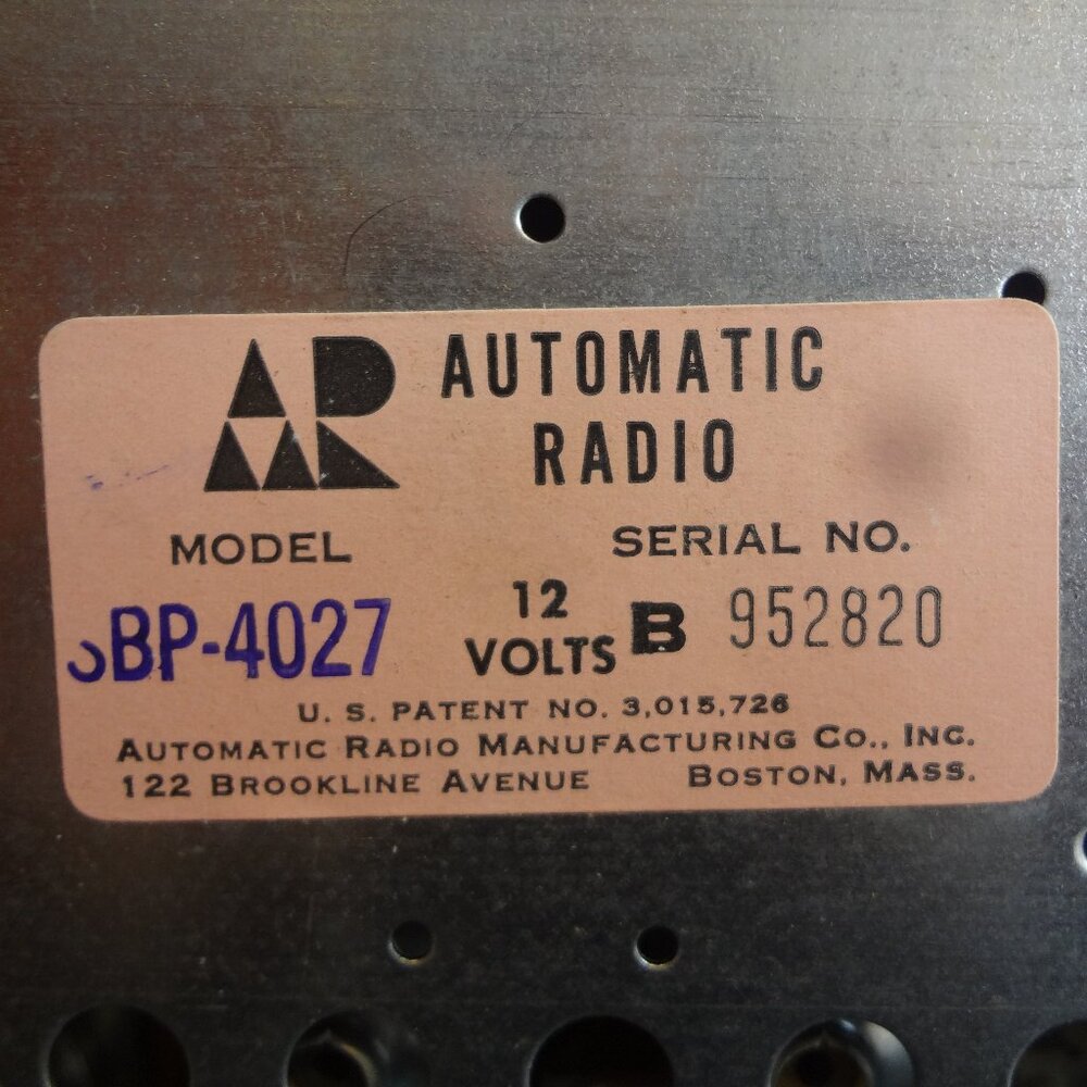 1964 BUICK Special AUTOMATIC RADIO All Transistor Push Button Radio Mo. SBP-4027 - Picture 4 of 8